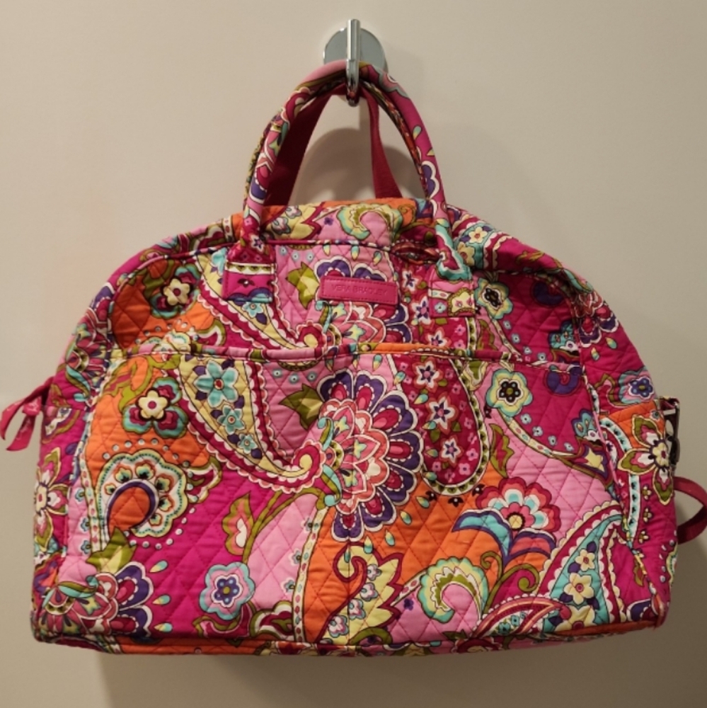 Vera Bradley Large pink paisley weekender bag